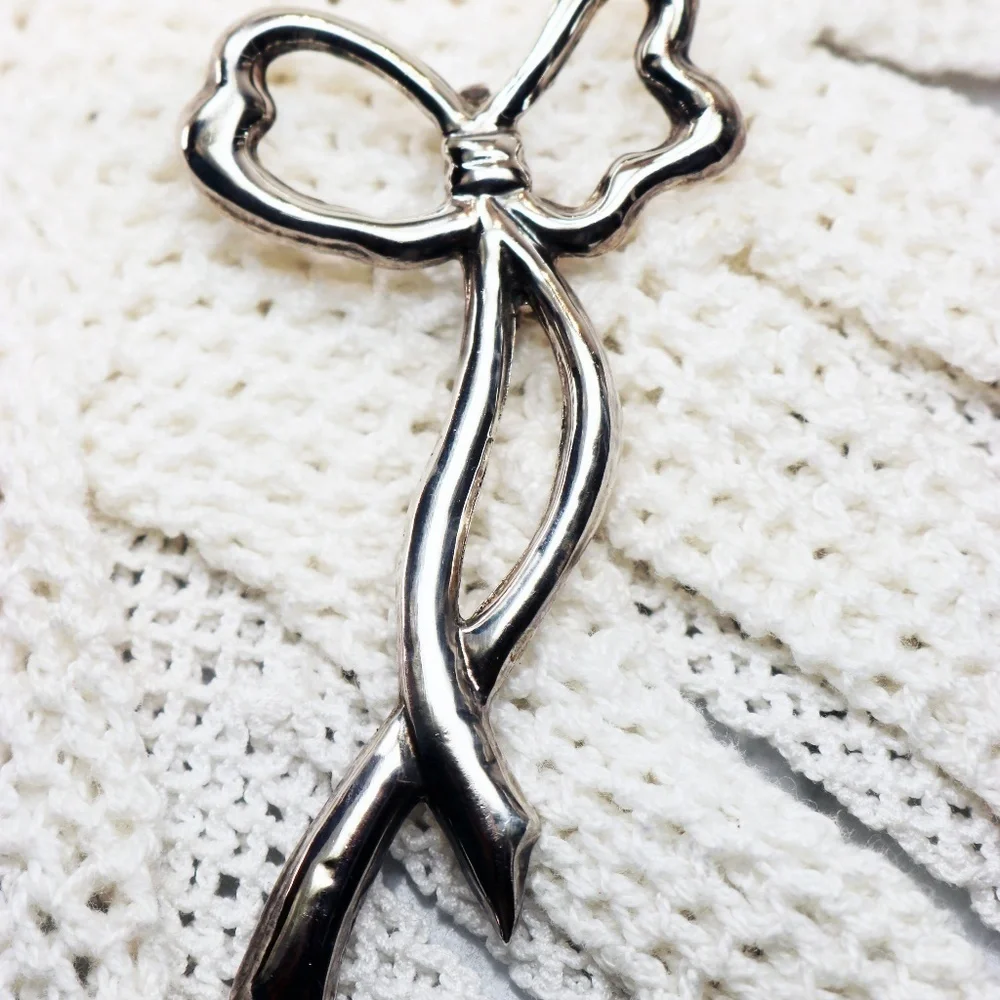 Vintage Sterling Silver Bow Brooch